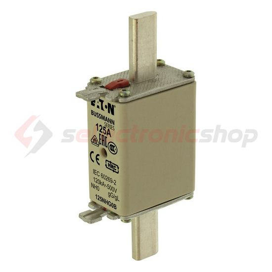 NH biztosítóbetét NH0 160A gL/gG 500V AC 120kA kombikijelző-kioldásjelzéssel Bussmann EATON - 160NHG0B