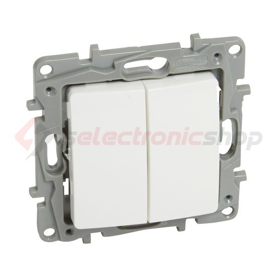 Niloé 106+6 kettős váltókapcsoló betét fehér süllyesztett IP20 2- billentyű/gomb LEGRAND - 764502