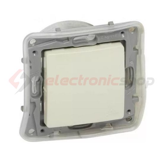 Niloé 106 váltókapcsoló betét közp. fedéllel bézs süllyesztett rugós IP44 1- LEGRAND - 764614
