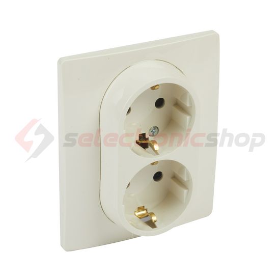 Niloé 162/2 dugalj földelt központi fedlap bézs IP31 süllyesztett csavaros LEGRAND - 764634