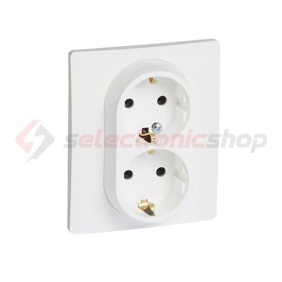 Niloé 162/2 dugalj földelt központi fedlap fehér IP31 süllyesztett csavaros LEGRAND - 764534