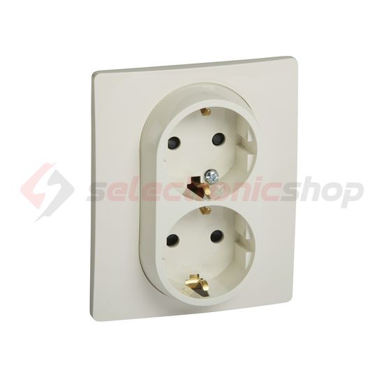 Niloé 162/2 dugalj földelt központi fedlap gyerekzárral bézs IP20 süllyesztett csavaros LEGRAND - 764644