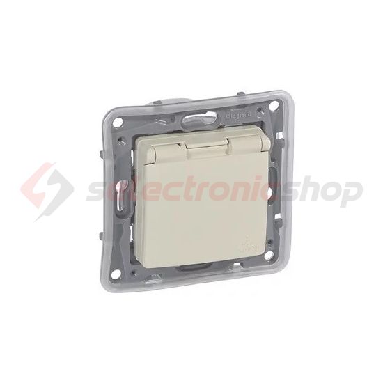 Niloé 162/2 dugalj földelt központi fedlap gyerekzárral bézs IP44 süllyesztett csavaros LEGRAND - 764631