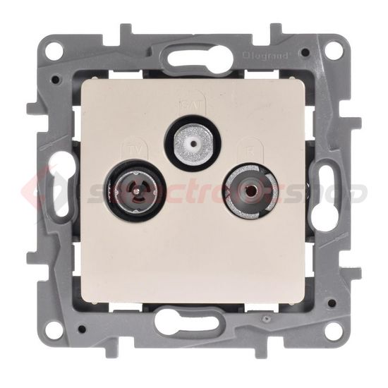 Niloé antenna aljzat TV-R-SAT süllyesztett bézs 3-kimenet átmenő 14dB/860MHz LEGRAND - 764664