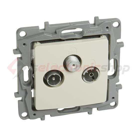 Niloé antenna aljzat TV-R-SAT süllyesztett bézs 3-kimenet végzáró 1.5dB/860MHz LEGRAND - 764663