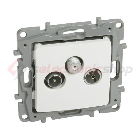 Niloé antenna aljzat TV-R-SAT süllyesztett fehér 3-kimenet végzáró 10dB/860MHz LEGRAND - 764565