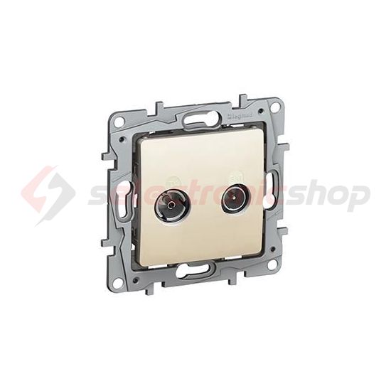 Niloé antenna aljzat TV-R süllyesztett bézs 2-kimenet átmenő 14dB/860MHz LEGRAND - 664661