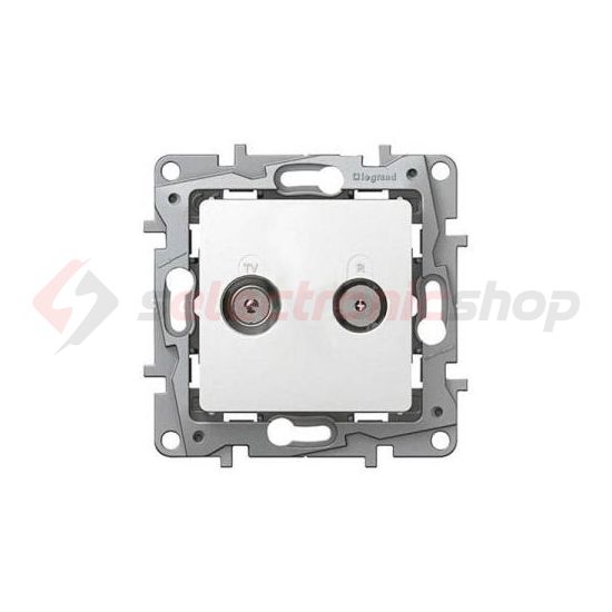 Niloé antenna aljzat TV-R süllyesztett fehér 2-kimenet átmenő 14dB/860MHz LEGRAND - 664561