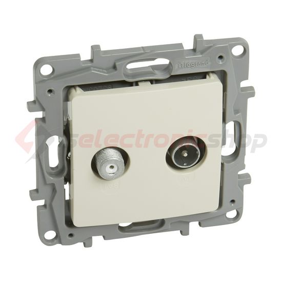 Niloé antenna aljzat TV-SAT csillagpontos süllyesztett bézs 2-kimenet végzáró LEGRAND - 764659