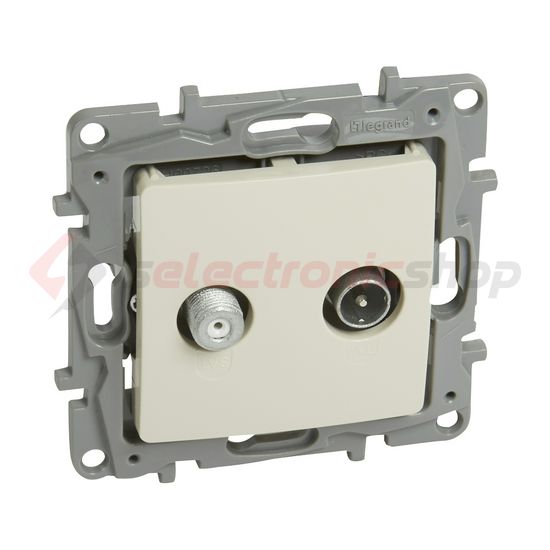 Niloé antenna aljzat TV-SAT süllyesztett bézs 2-kimenet átmenő 14dB/860MHz LEGRAND - 764657