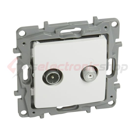 Niloé antenna aljzat TV-SAT süllyesztett fehér 2-kimenet végzáró 10dB/860MHz LEGRAND - 764558