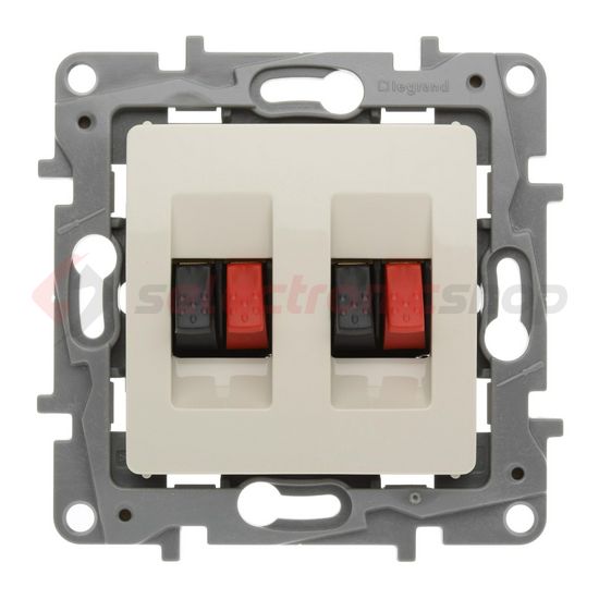 Niloé hangszóró csatlakozó betét közp. fedéllel sztereó műanyag bézs címketartó nélkül LEGRAND - 764681