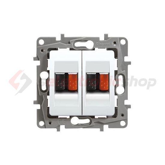 Niloé hangszóró csatlakozó betét közp. fedéllel sztereó műanyag fehér címketartó nélkül LEGRAND - 764581