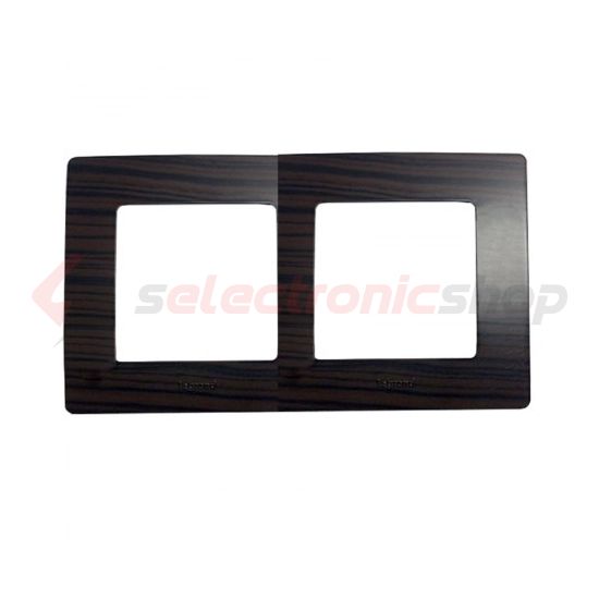 Niloé keret 2-es sötét fa dekor vízszintes és függőleges műanyag LEGRAND - 397092