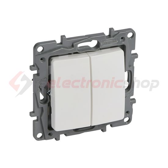 Niloé N106+6 nyomó betét 2- billentyűs 2v fehér IP20 süllyesztett dmax. műanyag LEGRAND - 764508