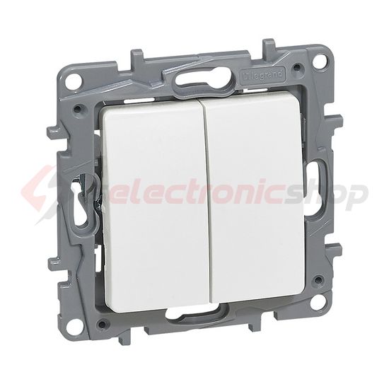 Niloé nyomó/váltókapcsoló N101/106 betét fehér süllyesztett dmax. IP20 2- billentyű/gomb LEGRAND - 764509