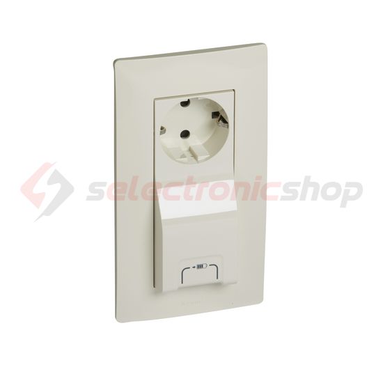 Niloé USB töltőaljzat A 2P+F 16A/230V dugaljjal 1 x 2400mA/ 5V bézs LEGRAND - 764630