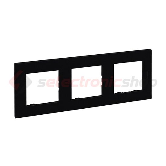 NiloéStep keret 3-egység vízszintes és függőleges műanyag fekete kezeletlen LEGRAND - 863593