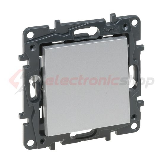 NiloéStep N101 nyomó betét közp. fedéllel 1- billentyűs 1z alumínium IP20 süllyesztett LEGRAND - 863309