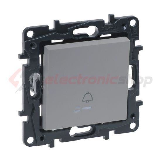 NiloéStep N101 nyomó jelzőfénnyel betét közp. fedéllel 1- billentyűs 1z alumínium csengő LEGRAND - 863310