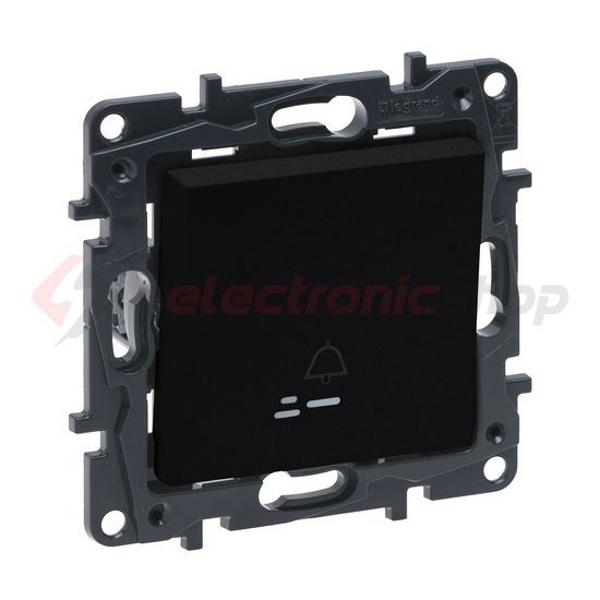 NiloéStep N101 nyomó jelzőfénnyel betét közp. fedéllel 1- billentyűs 1z fekete csengő LEGRAND - 863510