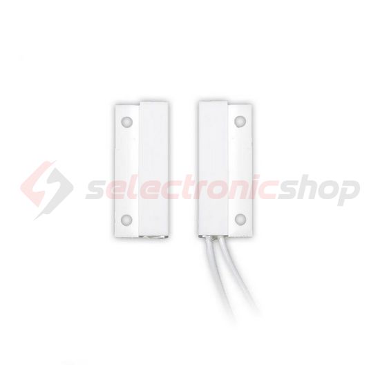 Nyitásérzékelő (reed-relé) 2vez. oldal-kivezetés 21mm kapcs.táv falonkívüli fehér TANE ALARM - FM-102