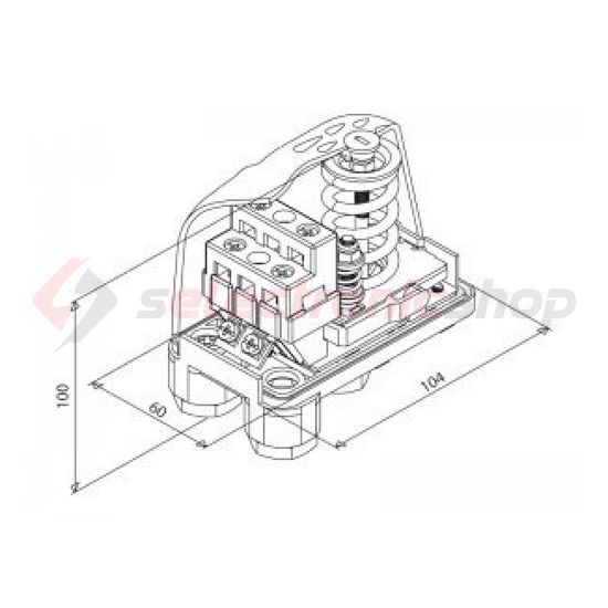 Nyomáskapcsoló 1-fázisú vízre 3bar- 12bar 3Ny 16A/AC-3/400V R1/4