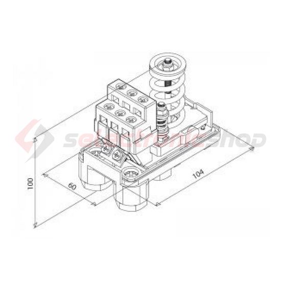 Nyomáskapcsoló 3-fázisú levegőre 3bar- 12bar 3-ny 16A/AC-3/400V IP44 PTA-12 ITALTECNICA - 163007