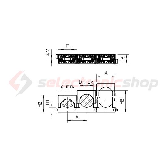 Nyomóbilincs műanyag 16-24mm-átmérő 1-kábel/cső szürke sorolható 2037 16-24 LGR OBO-BETTERMANN - 2250241