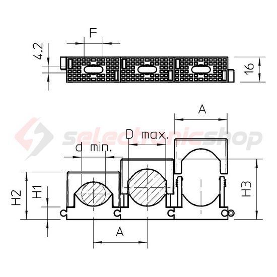 Nyomóbilincs műanyag 3-7mm-átmérő 1-kábel/cső szürke sorolható 2037 3-7 LGR OBO-BETTERMANN - 2250071