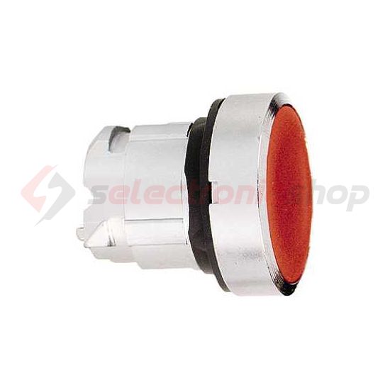 Nyomógombfej fém d22 lapos piros/fehér kerek visszaugró Harmony XB4 Schneider - ZB4BA4