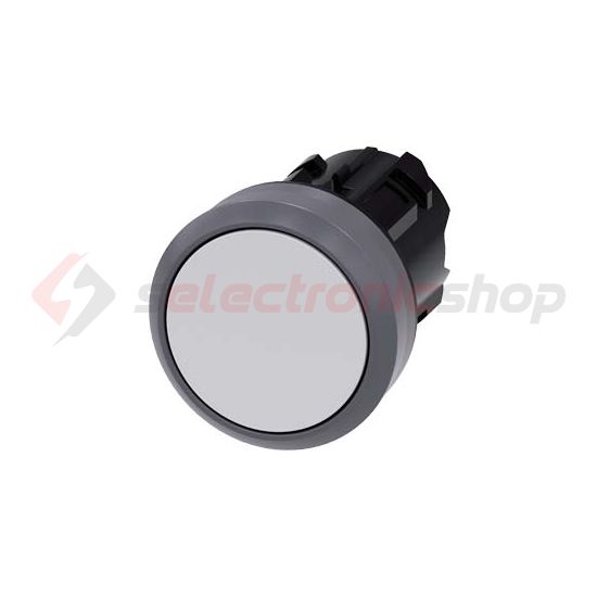 Nyomógombfej műanyag d22 lapos fehér visszaugró kerek SIRIUS ACT SIEMENS - 3SU1030-0AB60-0AA0