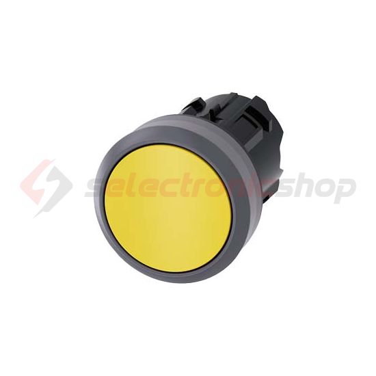 Nyomógombfej műanyag d22 lapos sárga visszaugró kerek SIRIUS ACT SIEMENS - 3SU1030-0AB30-0AA0