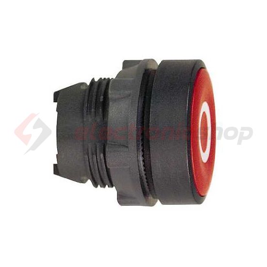 Nyomógombfej műanyag d22 O lapos piros/fehér kerek visszaugró Harmony XB5 Schneider - ZB5AA432