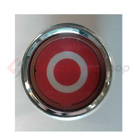 Nyomógombfej műanyag d22 O lapos piros kerek D-r VA Elektronika - D-R