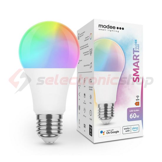 Okos LED lámpa A60 (Tuya Wi-Fi) körte A 9,4W- 60W E27 806lm DIM 220-240V AC LED Smart Modee - MSL-G9,4WE27RGB