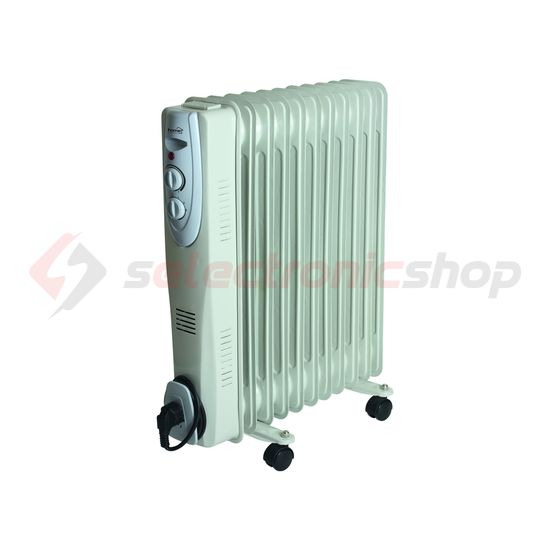 Olajradiátor termosztáttal gurítható álló 230VAC 2000W 11-bordás 3-fokozat Somogyi Elektronic - FKOS 11M