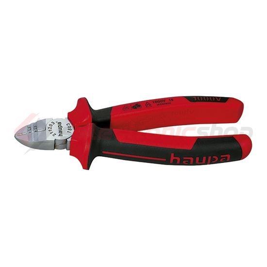 Oldalcsípő fogó kábelcsupaszító funkcióval piros-fekete normál 160mm szigetelt 1000V Haupa - 211203