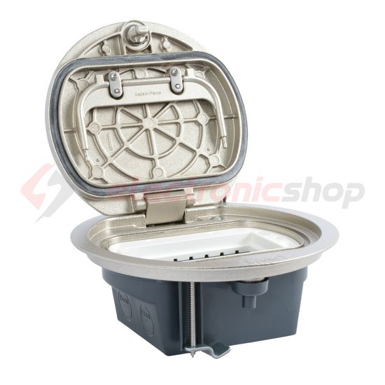 Padlódoboz Mosaichoz IP66 kerek 4-szerelvényhez krómozott cink öntvény LEGRAND - 088064