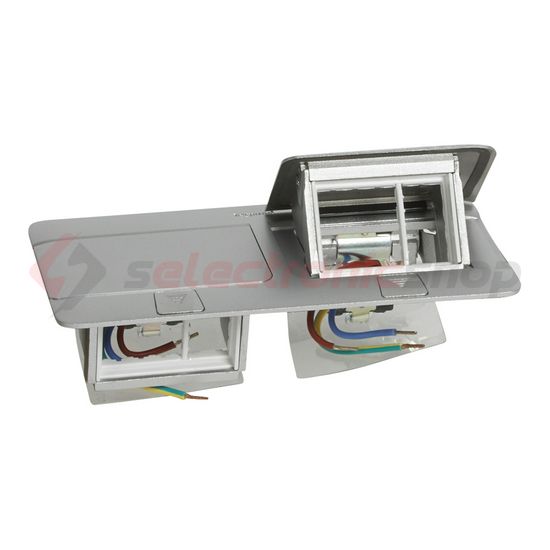 Padlódoboz Pop-up alumínium 210mm 10mm-padlóburkolat 6-modul LEGRAND - 054012