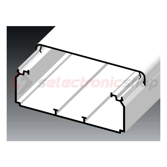 Parapetcsatorna 100mm x 40mm 2000mm kezeletlen műanyag krémfehér fedéllel EKD KOPOS - EKD 100X40_HD