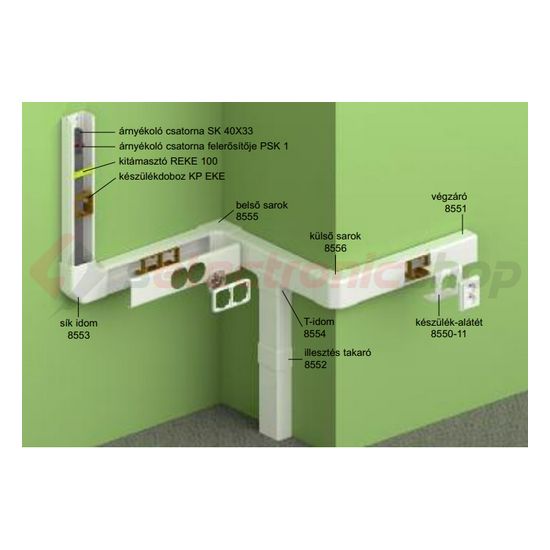 Parapetcsatorna külső sarok 100X60-hoz 90°  szimmetrikus fényesfehér műanyag PVC EKE KOPOS - 8556_HB