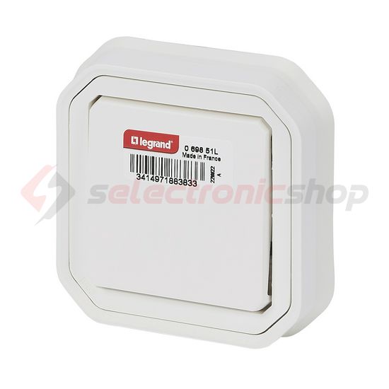 Plexo 101 1P kapcsoló betét teljes fedéllel fehér süllyesztett IP55 1- billentyű/gomb LEGRAND - 069851