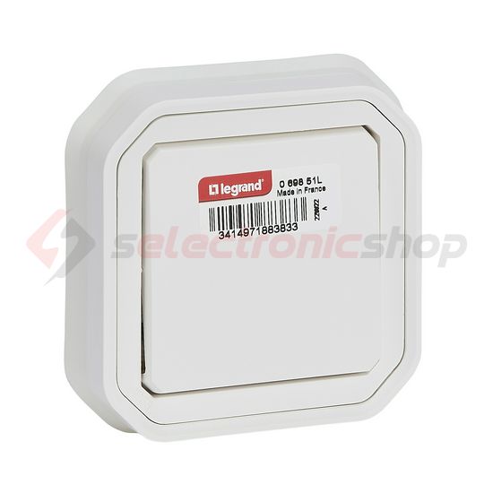 Plexo 101 1P kapcsoló betét teljes fedéllel fehér süllyesztett IP55 1- billentyű/gomb LEGRAND - 069851