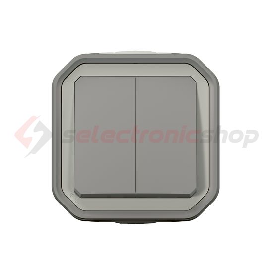 Plexo 106+6 kettős váltókapcsoló betét komplett házban szürke falonkívüli IP55 2- LEGRAND - 069715