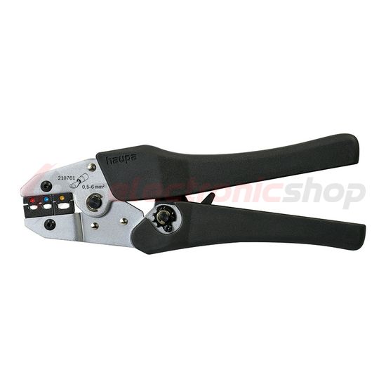 Présfogó szigetelt saruhoz kábelsaru/-összekötő-hoz 0,5-6mm2 ovális-présforma mechanikus Haupa - 210761