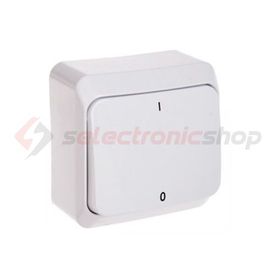 Prima 102 2P kapcsoló betét komplett házban fehér falonkívüli IP20 1- billentyű/gomb Schneider - WDE001020