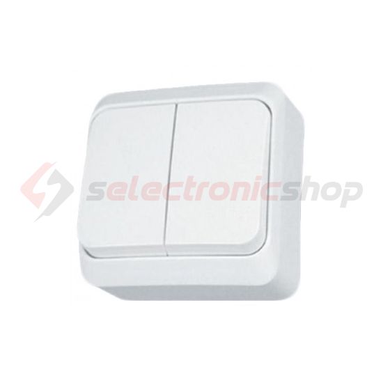 Prima 105 2x1P csillárkapcsoló betét komplett házban fehér falonkívüli IP20 1- Schneider - WDE001050