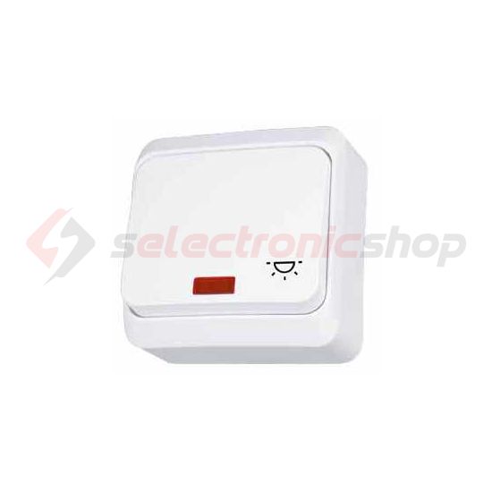 Prima N101 nyomó betét komplett házban 1- nyomógomb 1z fehér lámpa IP20 jelzőfény Schneider - WDE001016