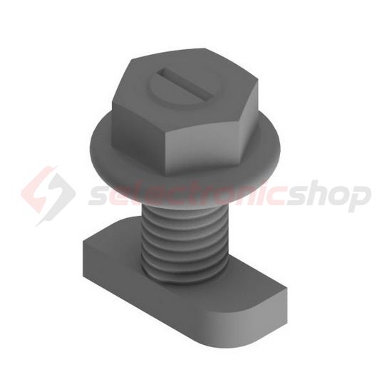 Profiloleszorító csavar napelemhez T-fejű M10x25mm A2 anya A4-nemesacél TopFix 200 IBC SOLAR - 6700300032